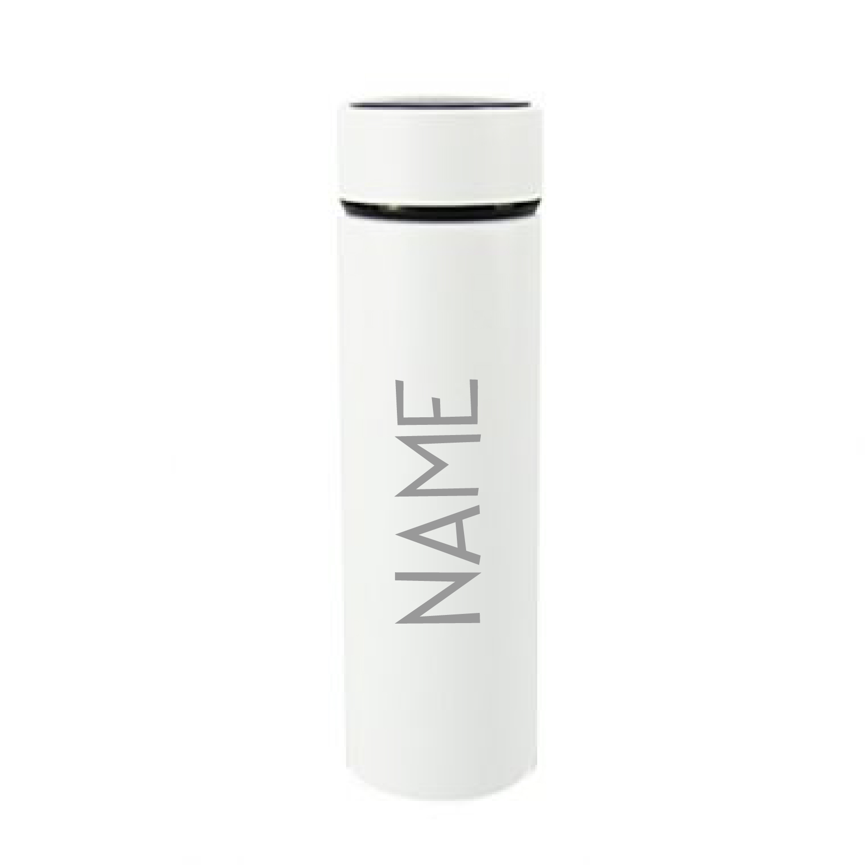 Personalised LED Temperature Display Vacuum Insulated White Water Bottle